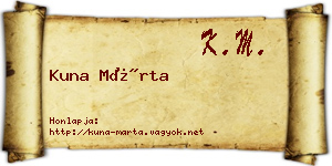 Kuna Márta névjegykártya
