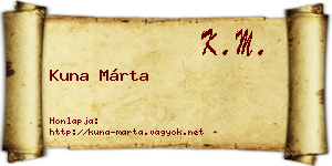 Kuna Márta névjegykártya