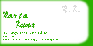 marta kuna business card