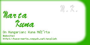 marta kuna business card